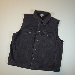 Liberty Blues Jean Company Vest Size 2XL Dark Wash Denim Biker Harley Motorcycle